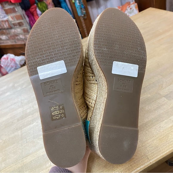 SCHUTZ Jules Raffia Platform Lace Up Shoes Sz 6.5 - Picture 7 of 8